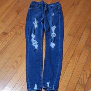 Stylish Blue Distressed Women Jeans